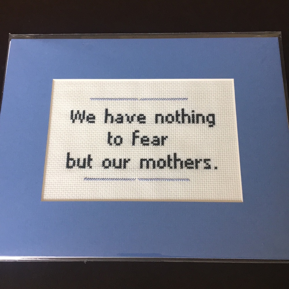 Funny framed cross-stitch. - Picture 1 of 3